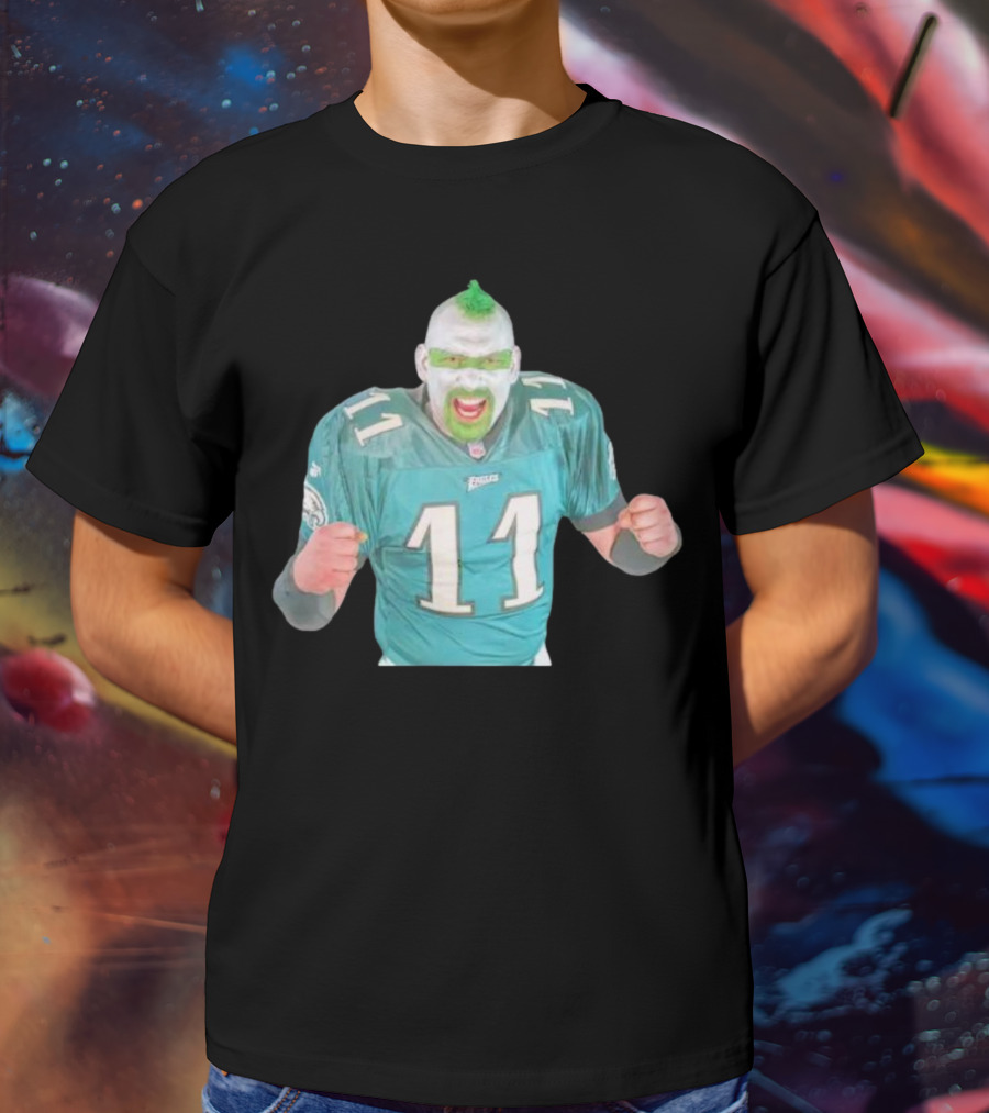 Philadelphia Eagles Fan Jersey 11 Green Face Paint Enthusiast T-Shirt