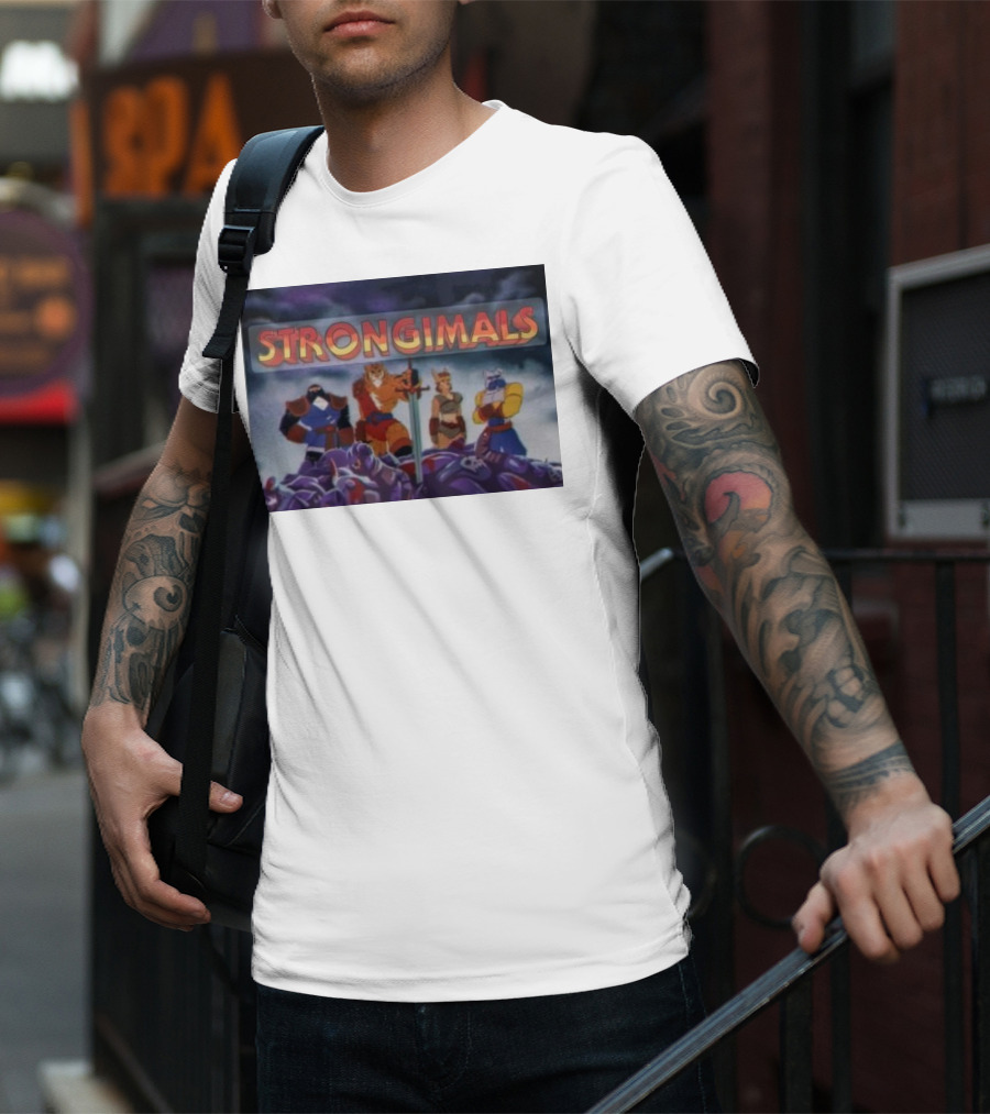 Strongimals Cartoon Warriors Assemble T-Shirt
