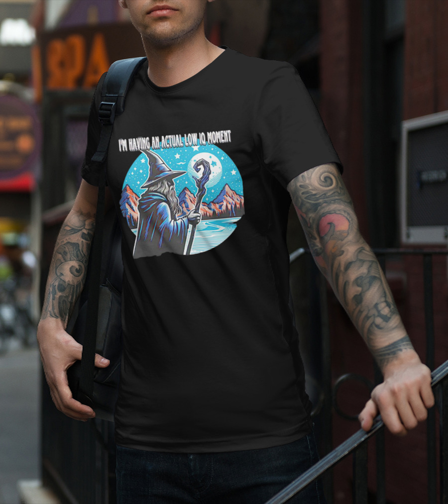 I'm Having An Actual Low IQ Moment Wizard Night Sky Scene T-Shirt