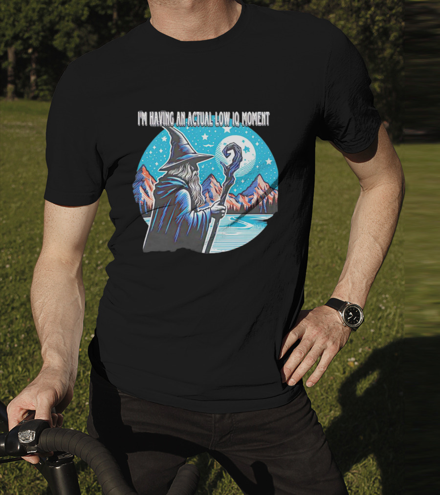 I'm Having An Actual Low IQ Moment Wizard Night Sky Scene T-Shirt