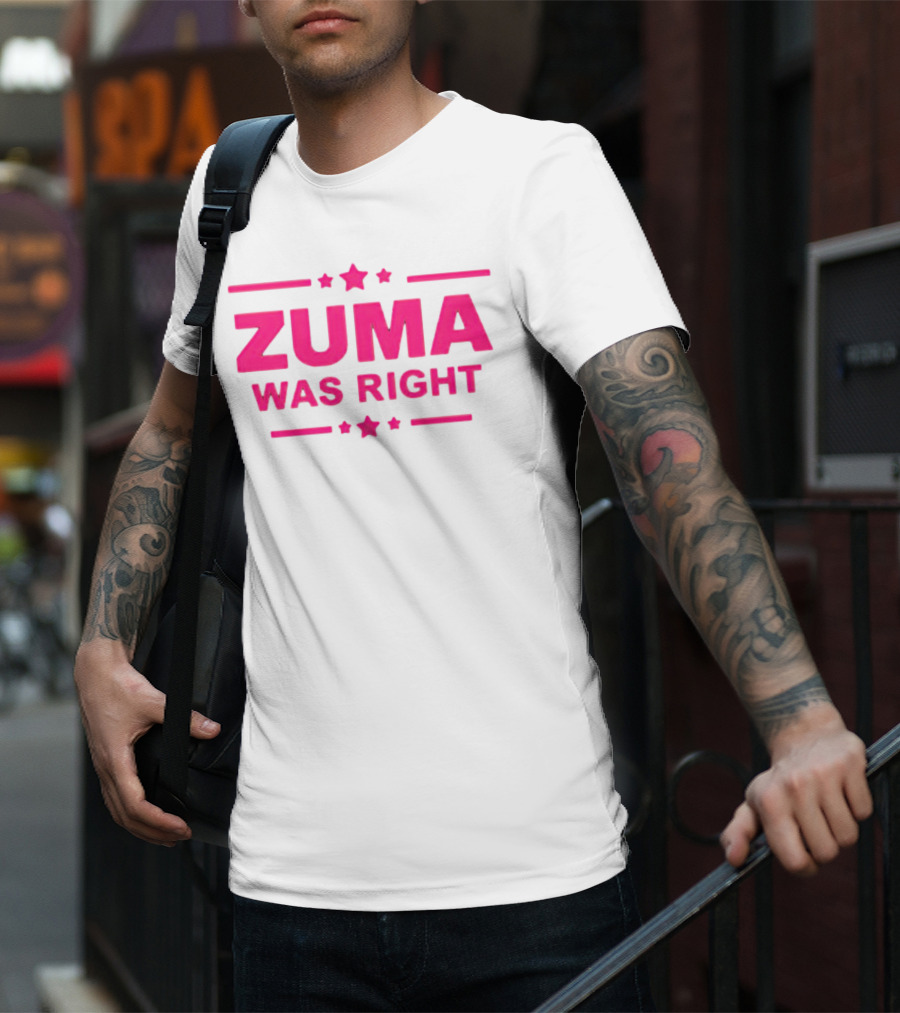 Zuma Was Right Pink Text With Stars T-Shirt