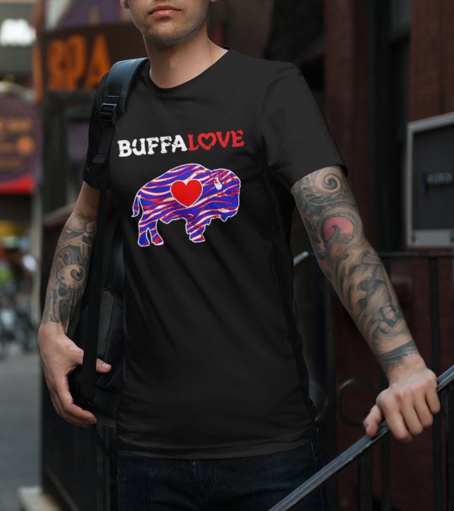 Buffalo Bills Buffalove Heart Logo With Red White Blue Buffalo T-Shirt