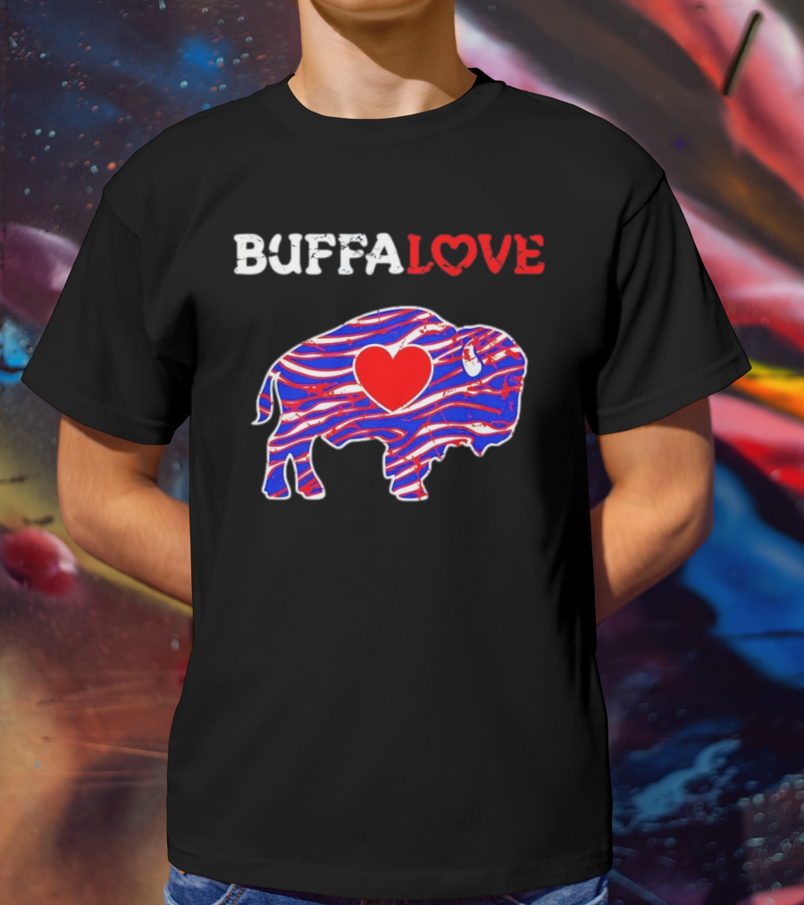 Buffalo Bills Buffalove Heart Logo With Red White Blue Buffalo T-Shirt
