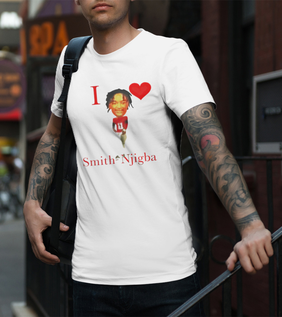 I Heart Jaxon Smith-Njigba Football Player Image T-Shirt