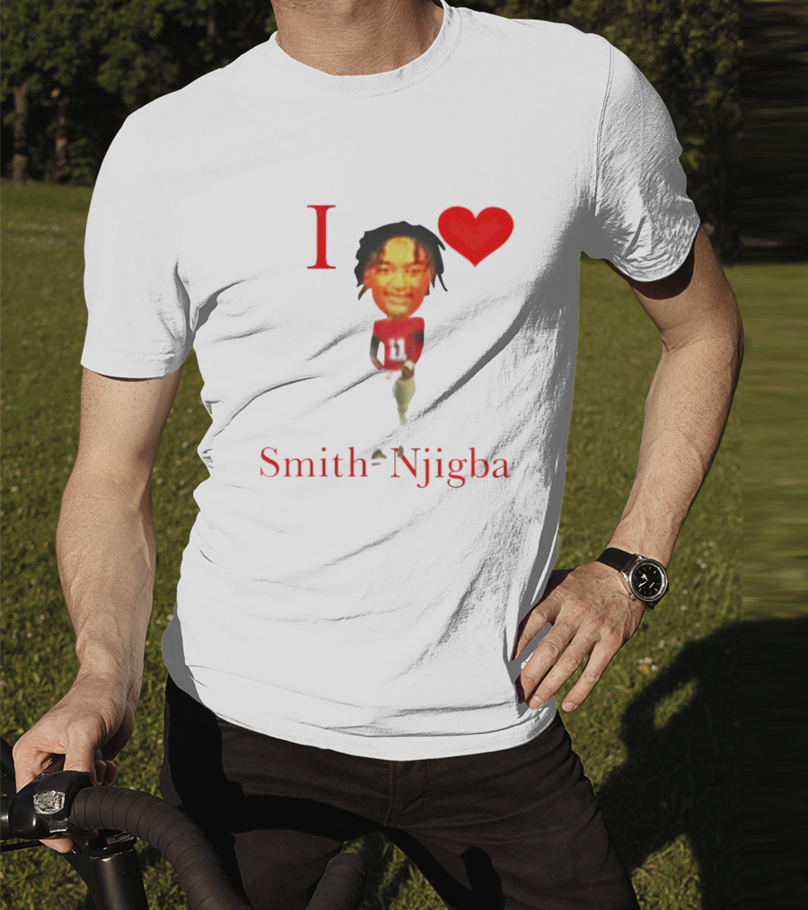 I Heart Jaxon Smith-Njigba Football Player Image T-Shirt
