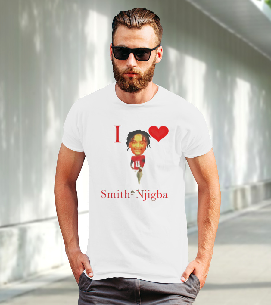 I Heart Jaxon Smith-Njigba Football Player Image T-Shirt