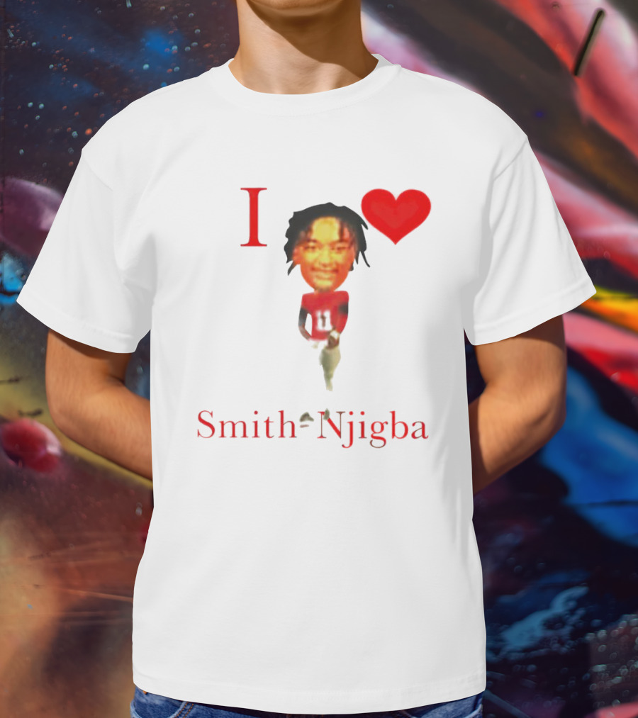I Heart Jaxon Smith-Njigba Football Player Image T-Shirt