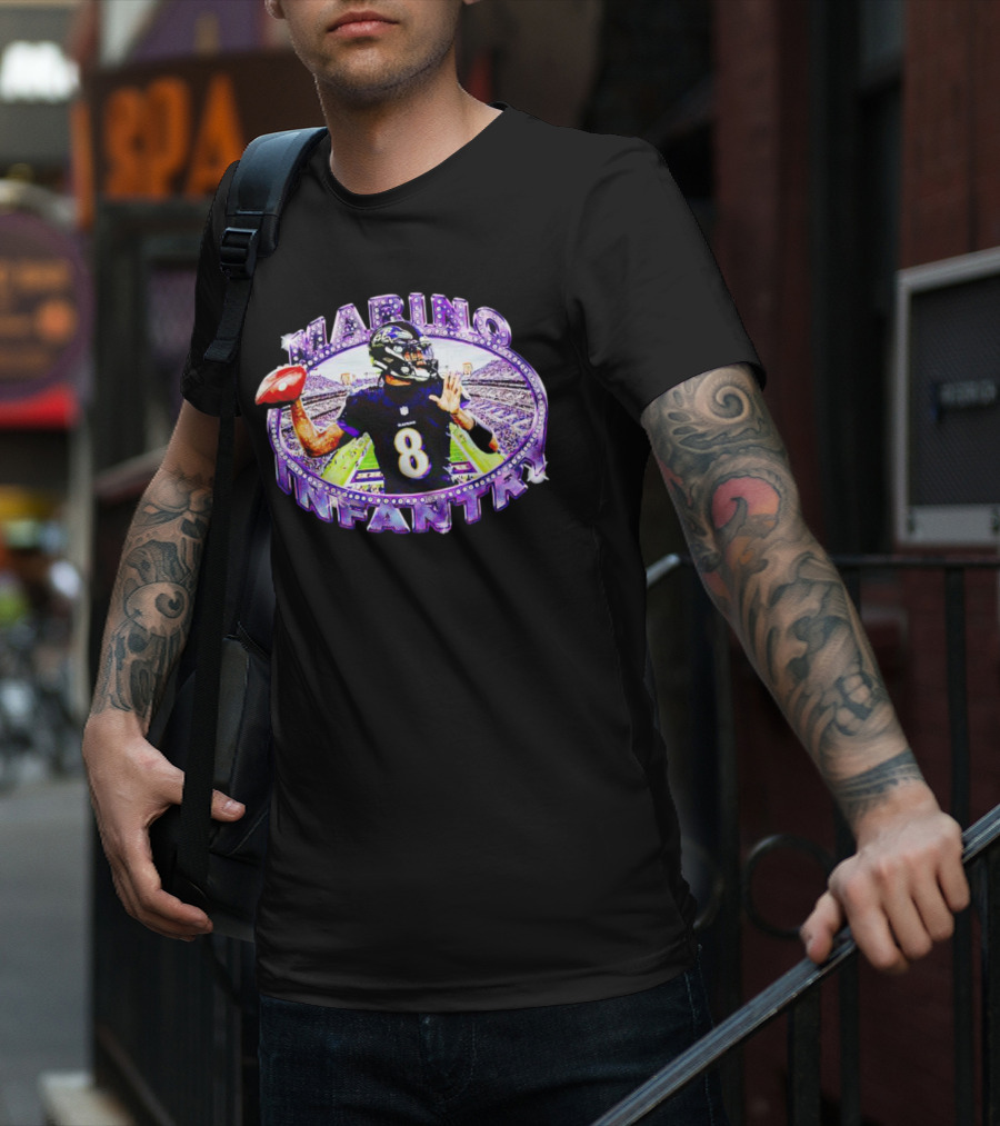 Marino Infantry Lamar Jackson Baltimore Ravens Football T-Shirt