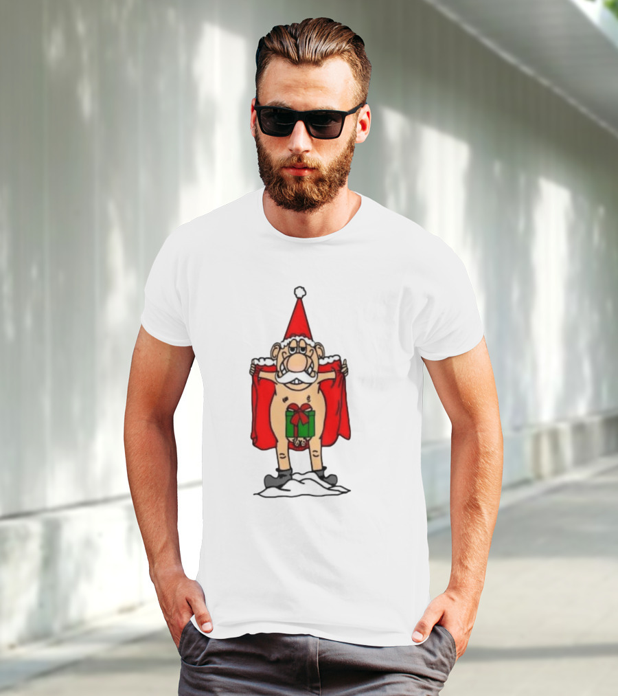 Christmas Santa Gnome With Naughty Gift And Hat T-Shirt