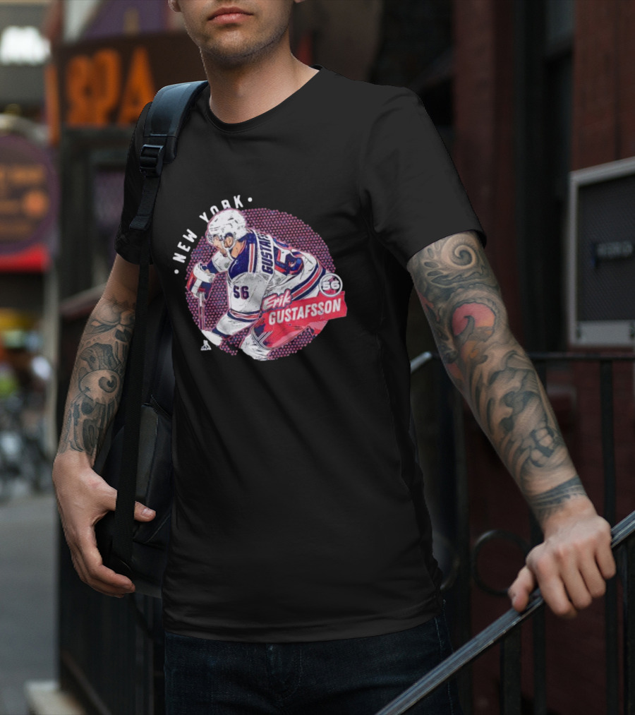 Erik Gustafsson New York Rangers 56 Hockey Player Dots T-Shirt