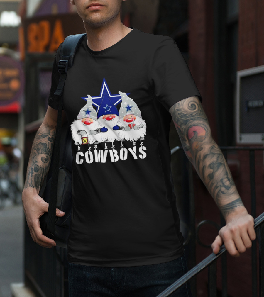 Gnomies Cowboys Christmas Star T-Shirt