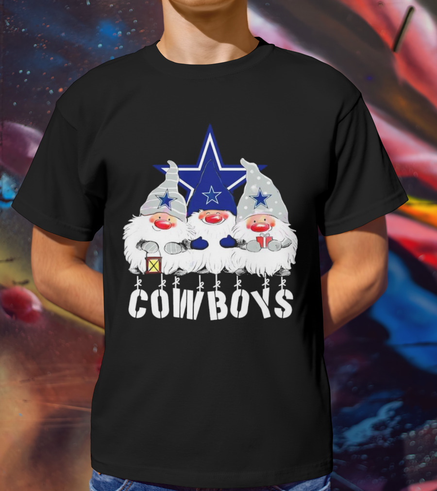 Gnomies Cowboys Christmas Star T-Shirt