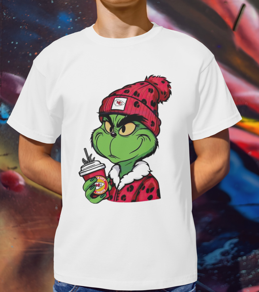 Grinch Kansas City Chiefs Leopard Print Coffee Cup T-Shirt