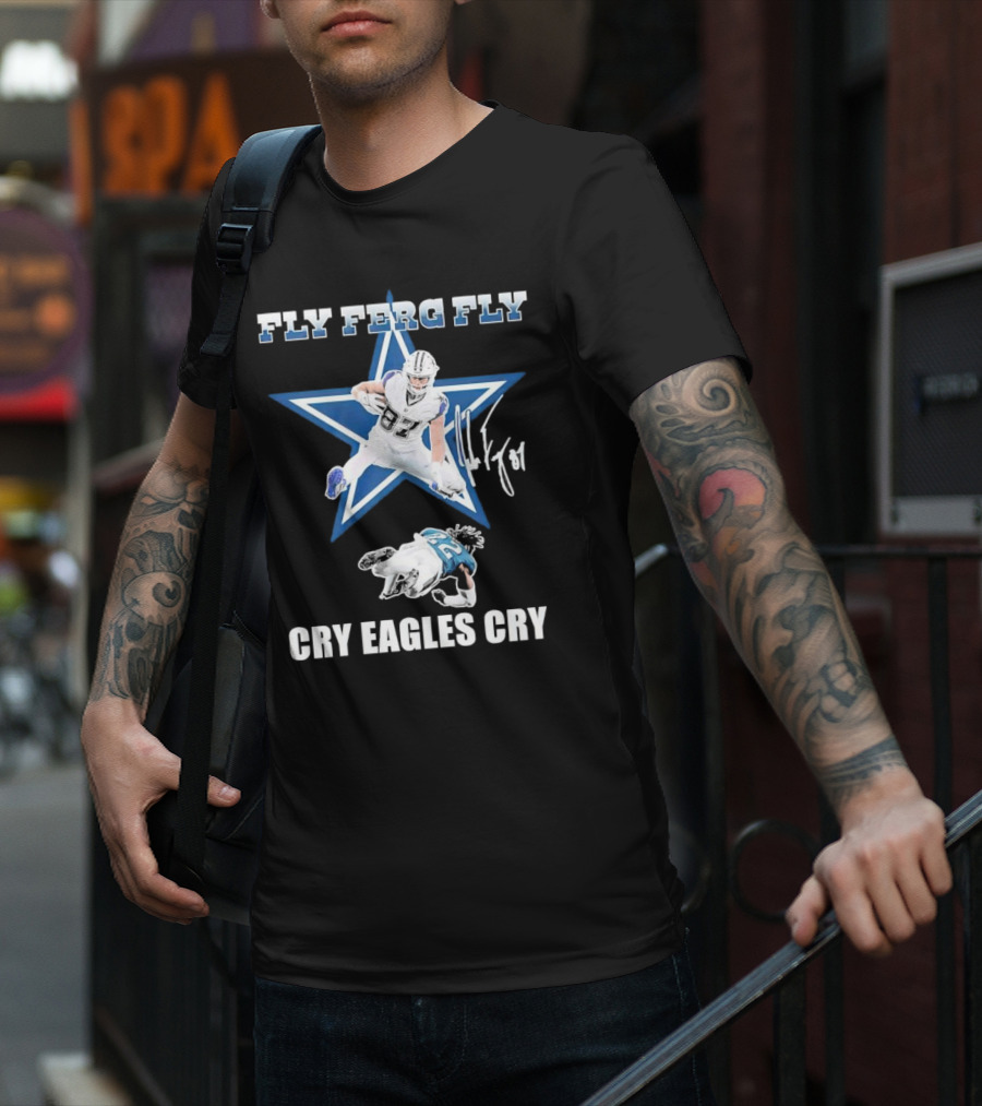 Fly Ferg Fly Cry Eagles Cry Star Player Football Rivalry T-Shirt