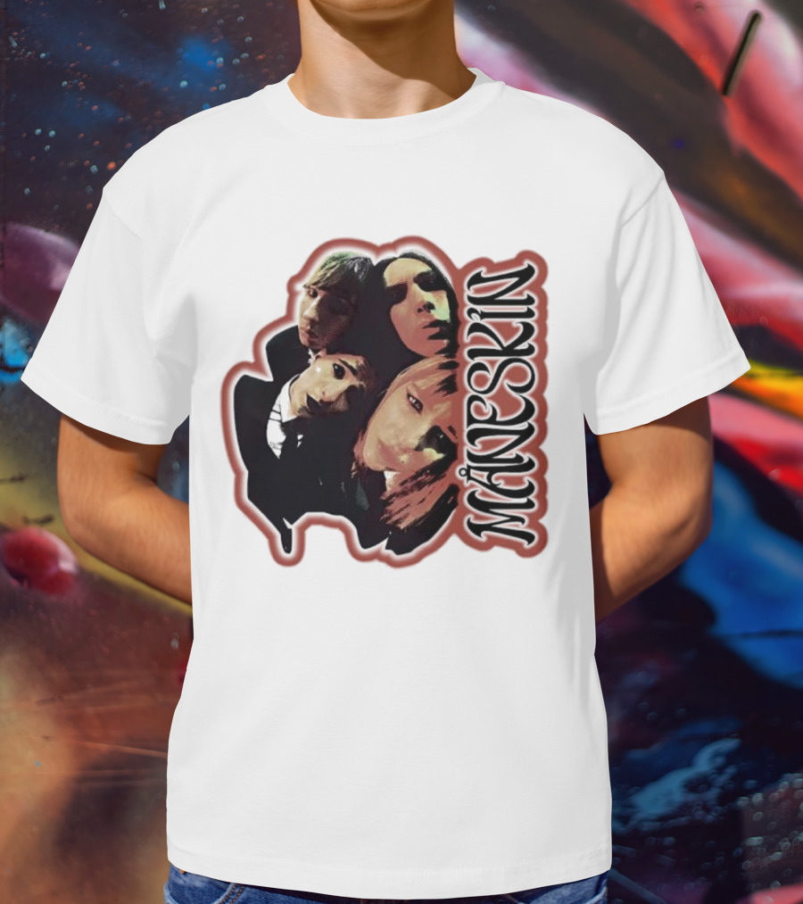 Maneskin Band Fisheye Style Group T-Shirt