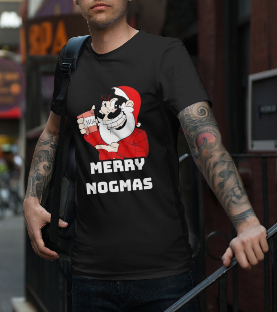 Merry Nogmas Keyrock Santa Holding Nog Cup T-Shirt