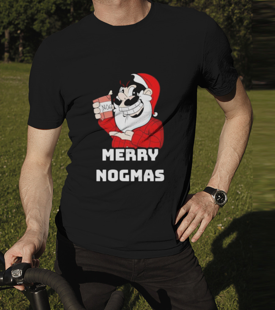 Merry Nogmas Keyrock Santa Holding Nog Cup T-Shirt
