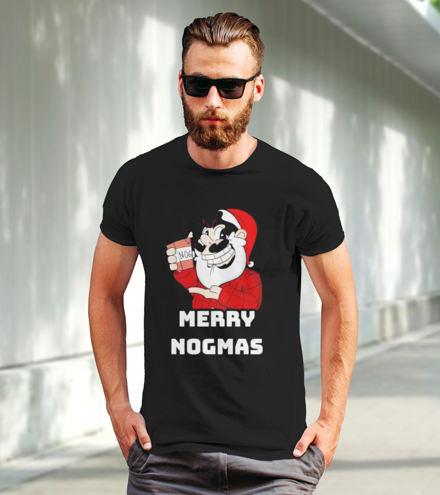 Merry Nogmas Keyrock Santa Holding Nog Cup T-Shirt