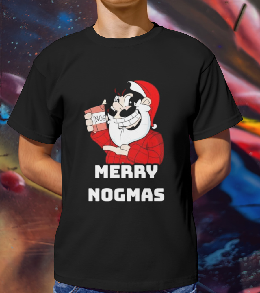 Merry Nogmas Keyrock Santa Holding Nog Cup T-Shirt