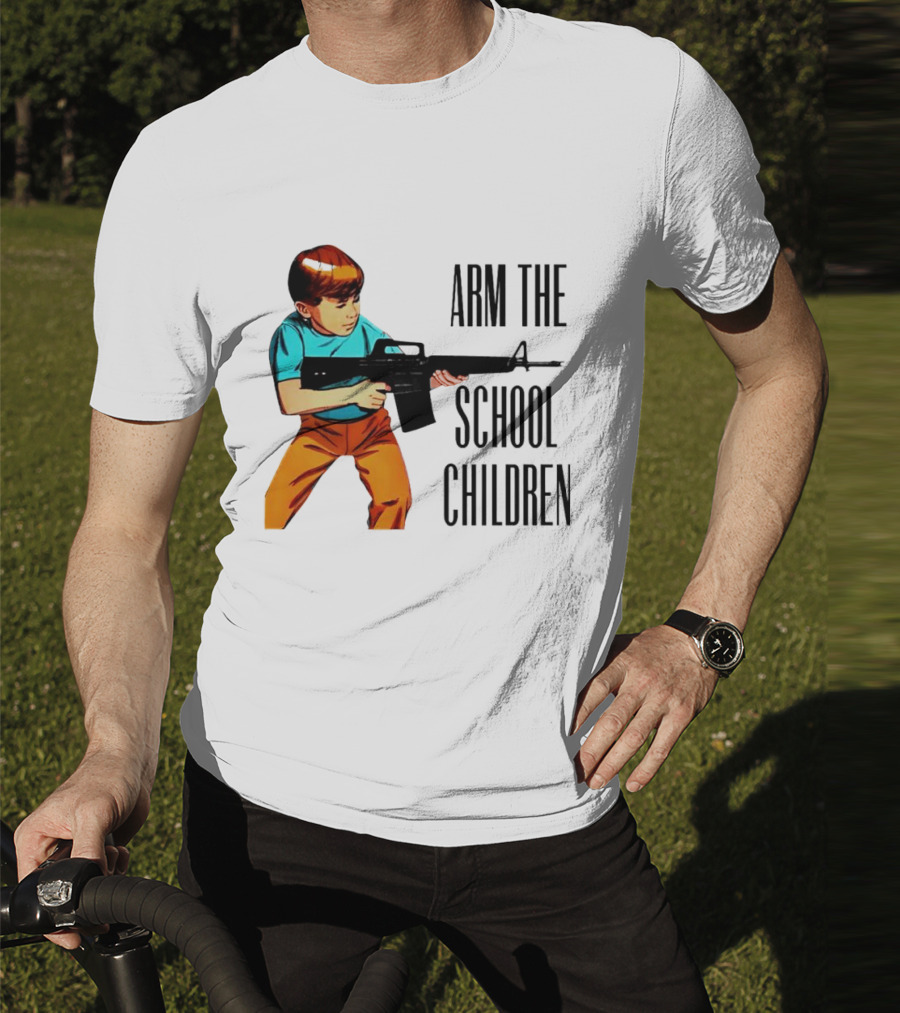 Arm The School Children Vintage Style Boy With Rifle T-Shirt