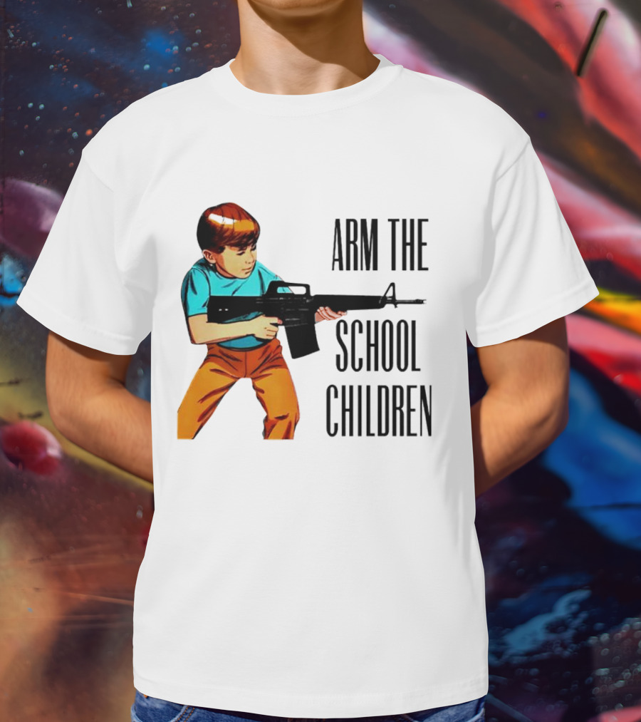 Arm The School Children Vintage Style Boy With Rifle T-Shirt