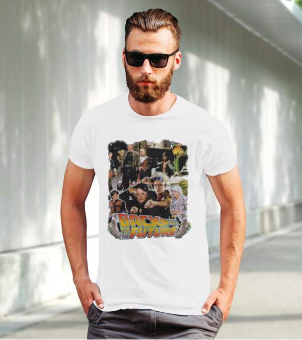 Back To The Future Movie Collage Iconic Characters And Scenes T-Shirt