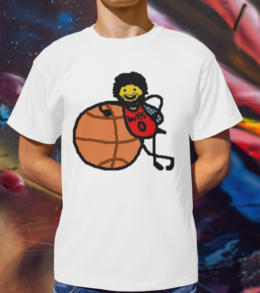Co-Bee Chicago Bulls NBA Paint Cartoon Basketball Character T-Shirt