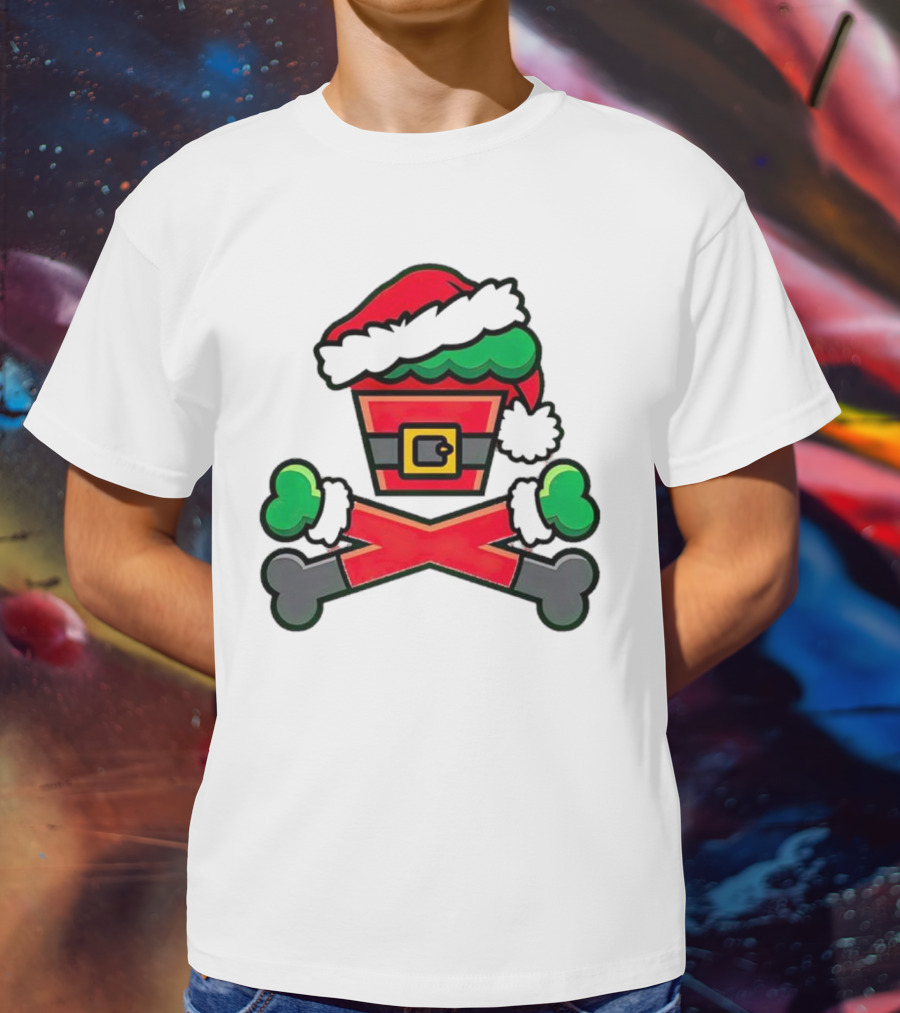 Johnny Cupcakes Jc Vault Grouchy Crossbones Christmas Santa Hat T-Shirt