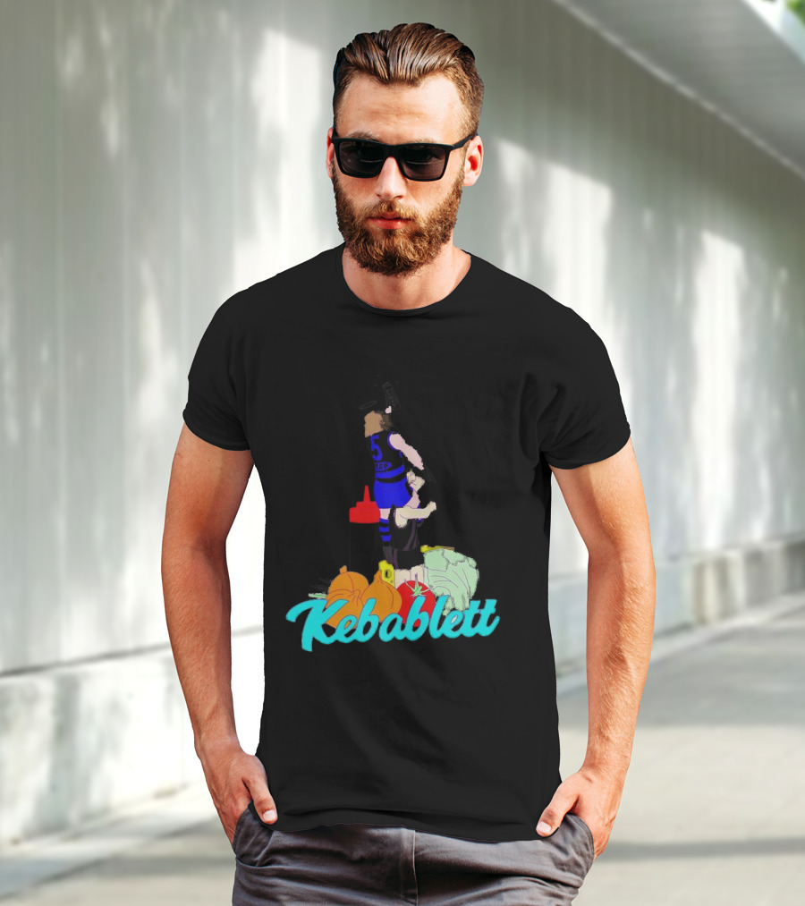 Kebablett Jumping Sports Cartoon With Ingredients T-Shirt