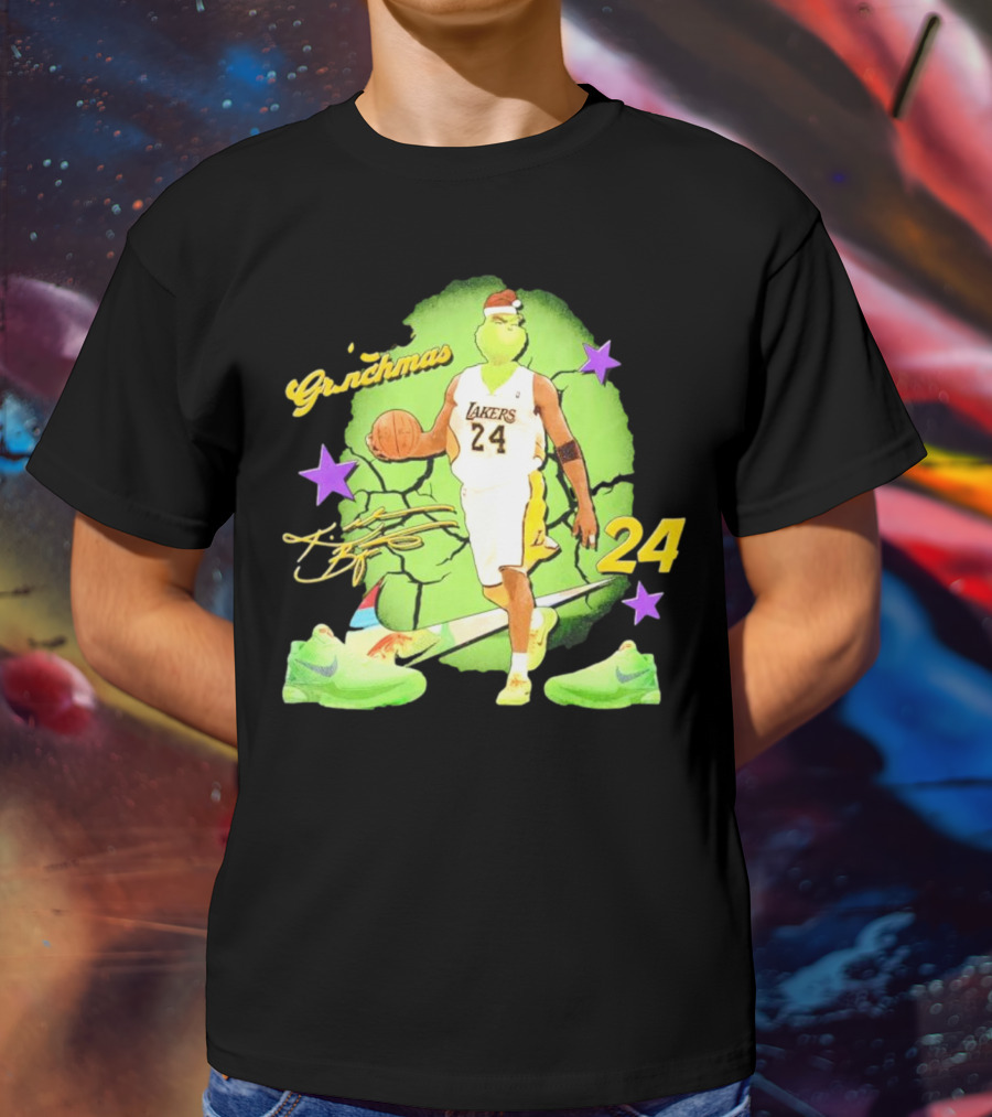 Lakers 24 Grinchmas Kobe Bryant Sneakers T-Shirt