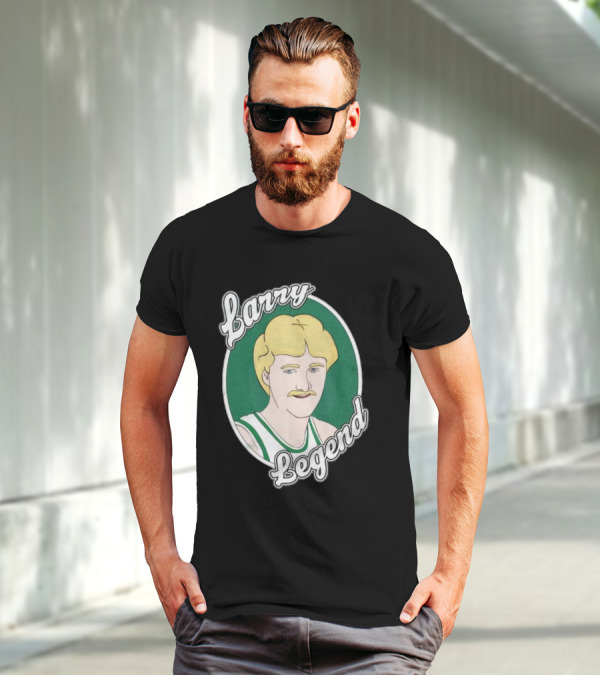 Larry Bird Legend Retro Illustration Basketball T-Shirt