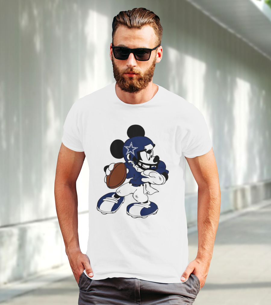 Mickey Mouse Dallas Cowboys Football Quarterback T-Shirt
