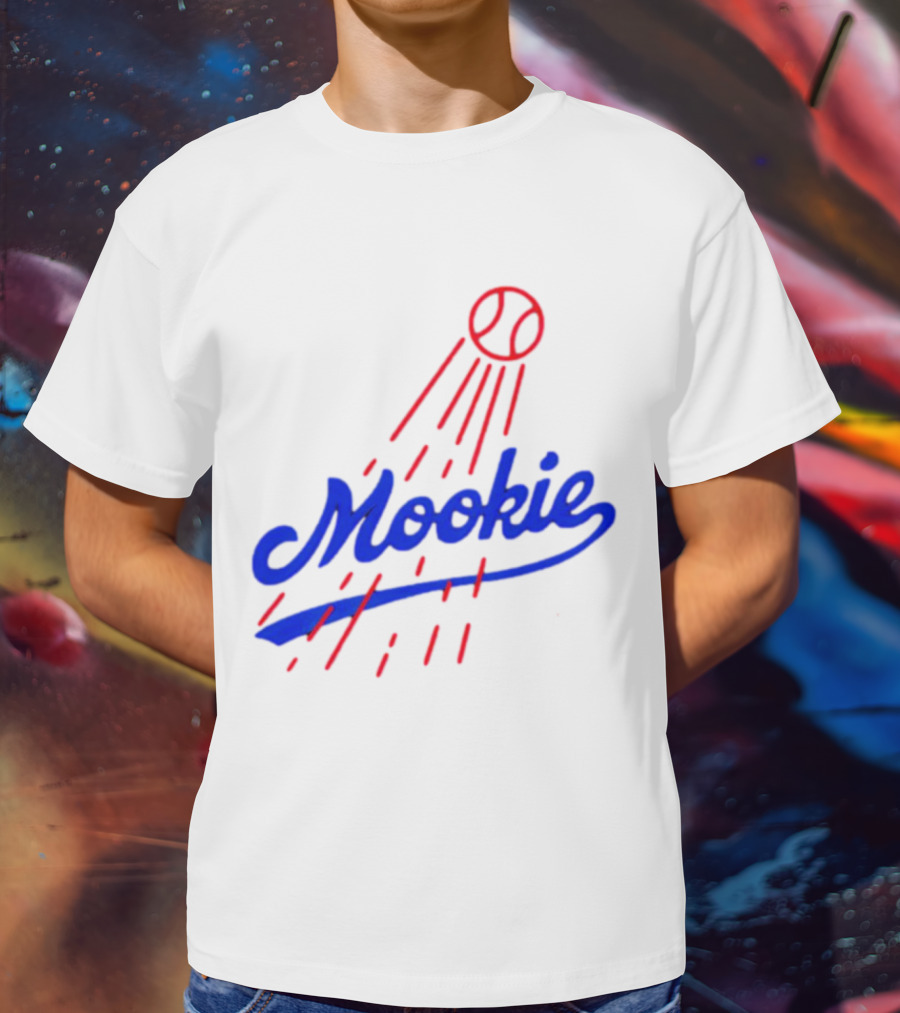 Mookie Signature Red Baseball Design Los Angeles Dodgers T-Shirt