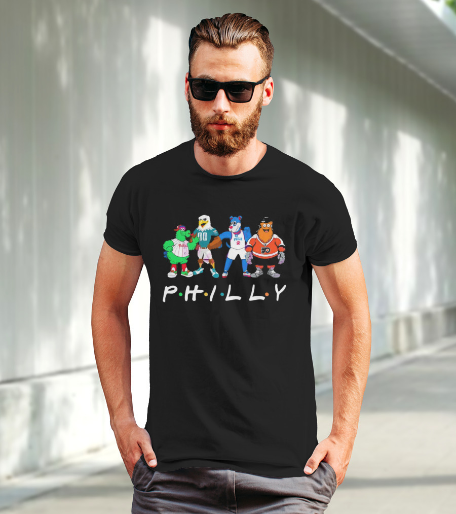 PHILLY Sports Mascots Phillies Eagles 76ers Flyers T-Shirt