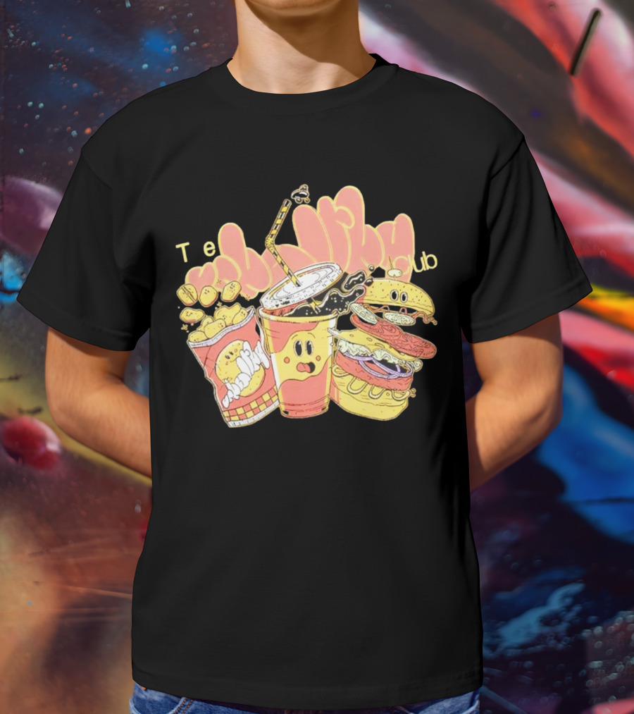 Unhealthy Club Fast Food Teξins Club Mascots T-Shirt