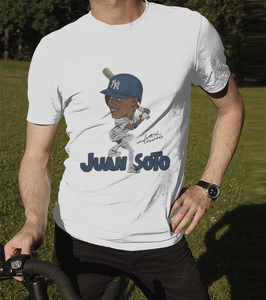 Yankees Juan Soto Baseball Caricature Signature T-Shirt