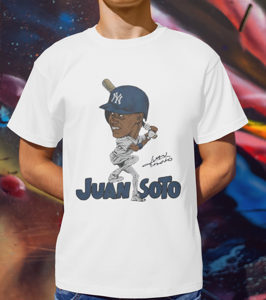Yankees Juan Soto Baseball Caricature Signature T-Shirt