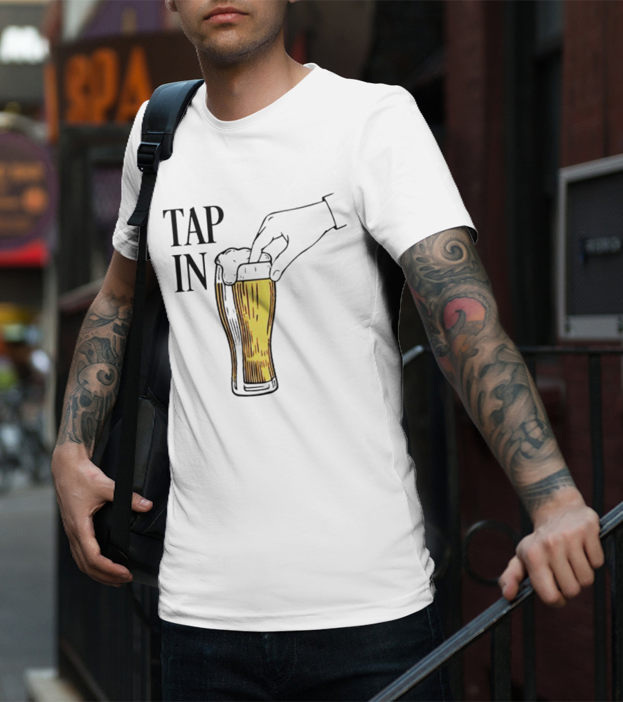 Tap In Beer Burner Glass Hand T-Shirt