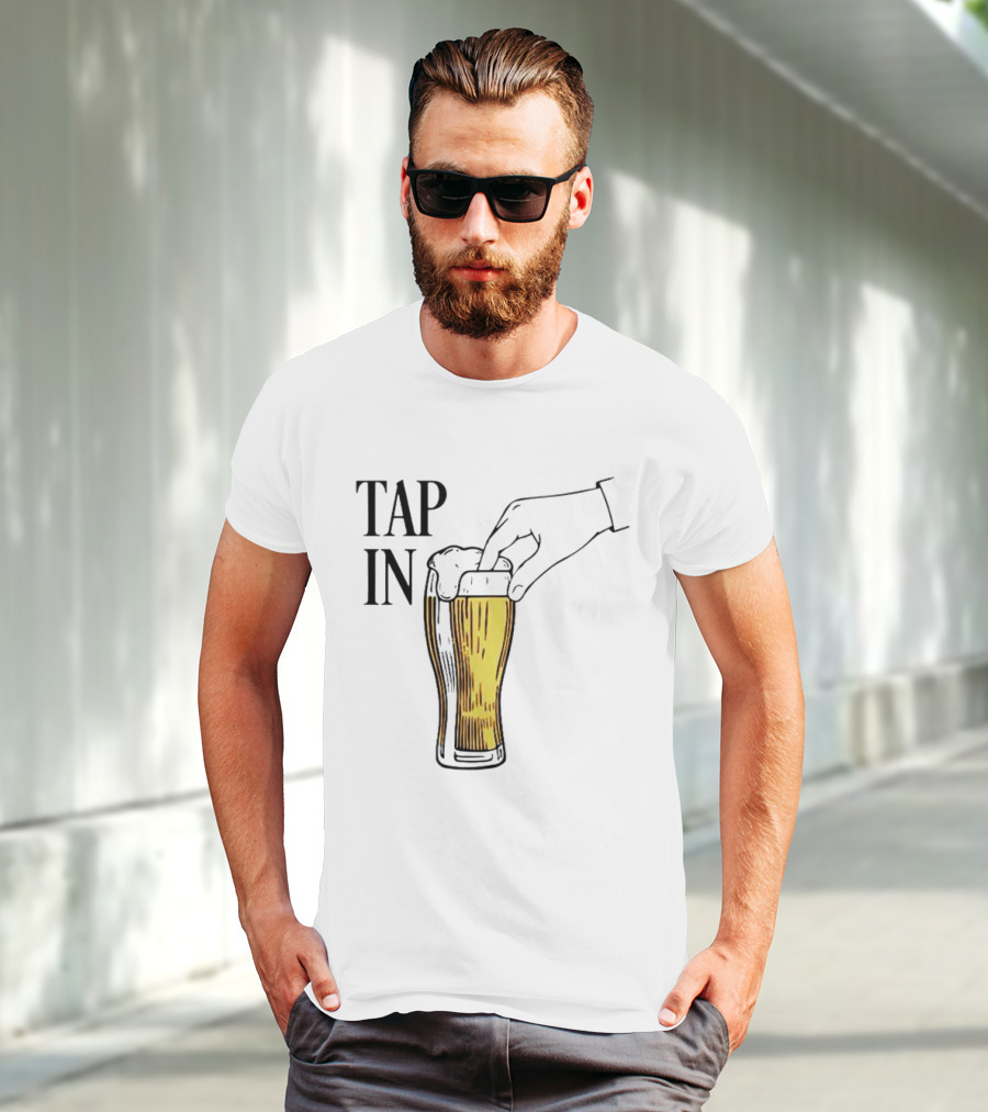 Tap In Beer Burner Glass Hand T-Shirt