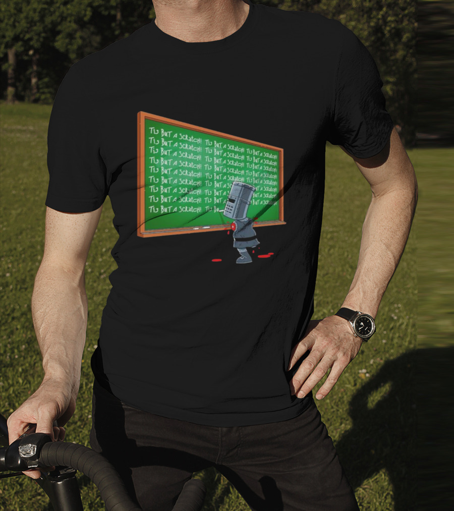 Tis But A Scratch Detention Blackboard Scribbles T-Shirt
