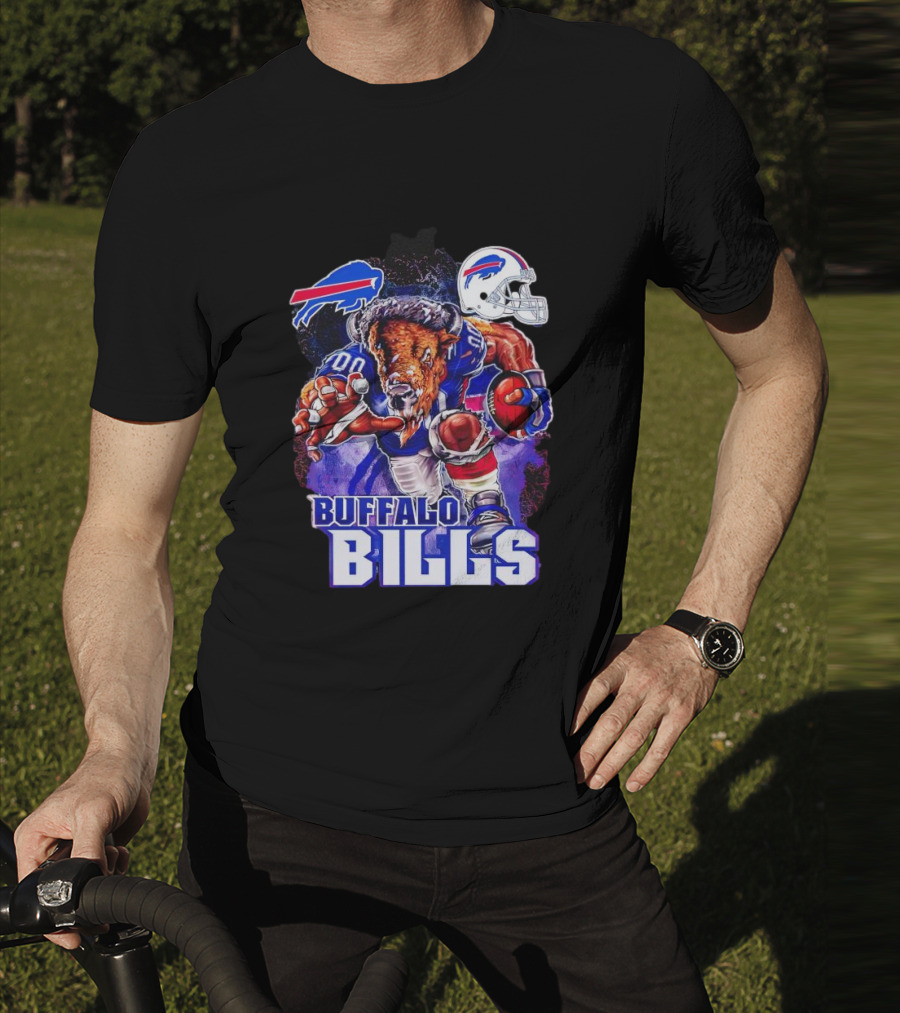 Buffalo Bills Charging Mascot With Helmet T-Shirt