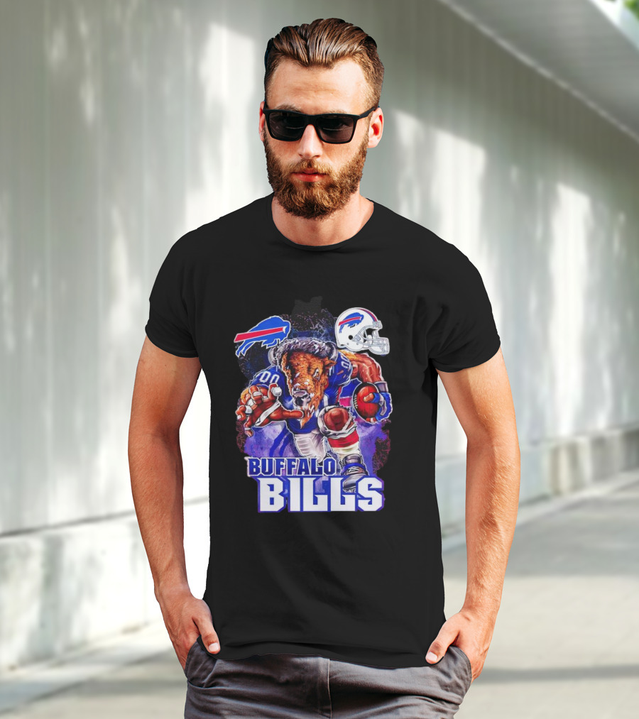 Buffalo Bills Charging Mascot With Helmet T-Shirt