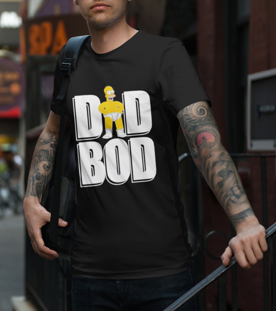 Homer Simpson Dad Bod Bold Cartoon T-Shirt