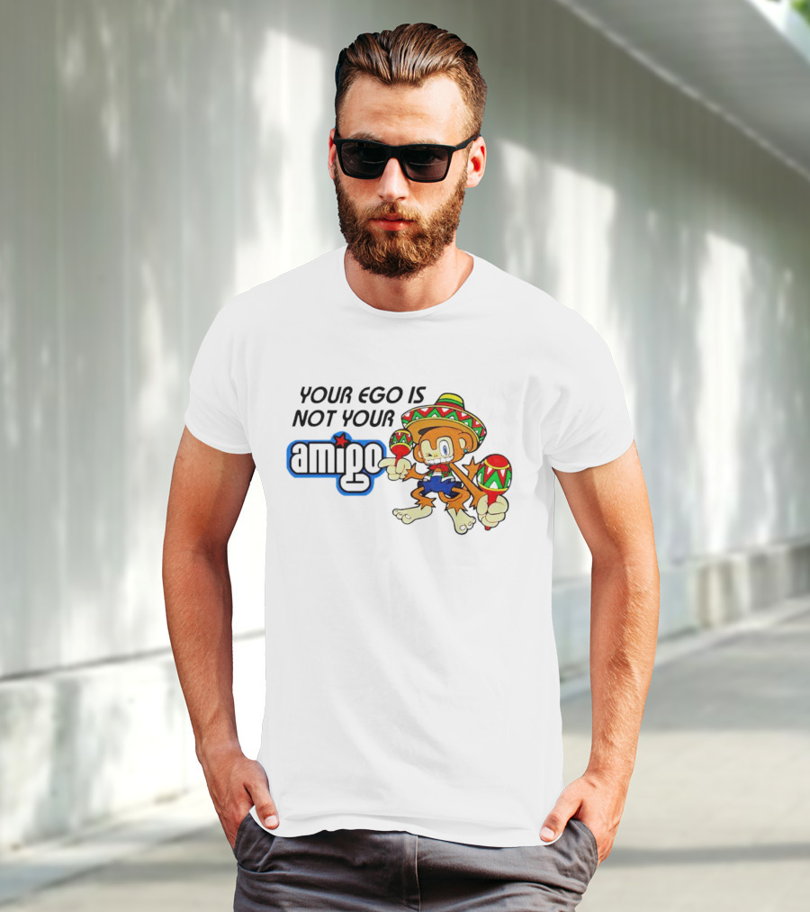 Your Ego Is Not Your Amigo Monkey Sombrero Maracas T-Shirt