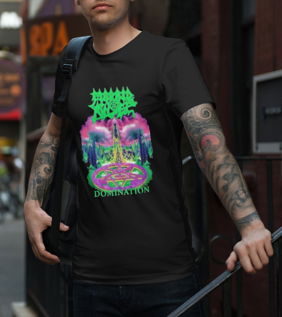 Morbid Angel Domination Pentagram Psychedelic Landscape Iconic T-Shirt