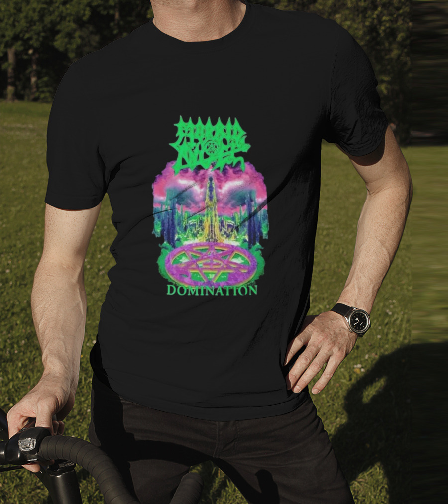 Morbid Angel Domination Pentagram Psychedelic Landscape Iconic T-Shirt