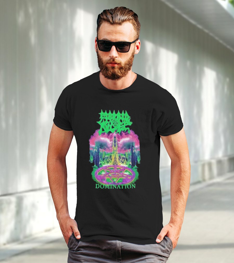 Morbid Angel Domination Pentagram Psychedelic Landscape Iconic T-Shirt