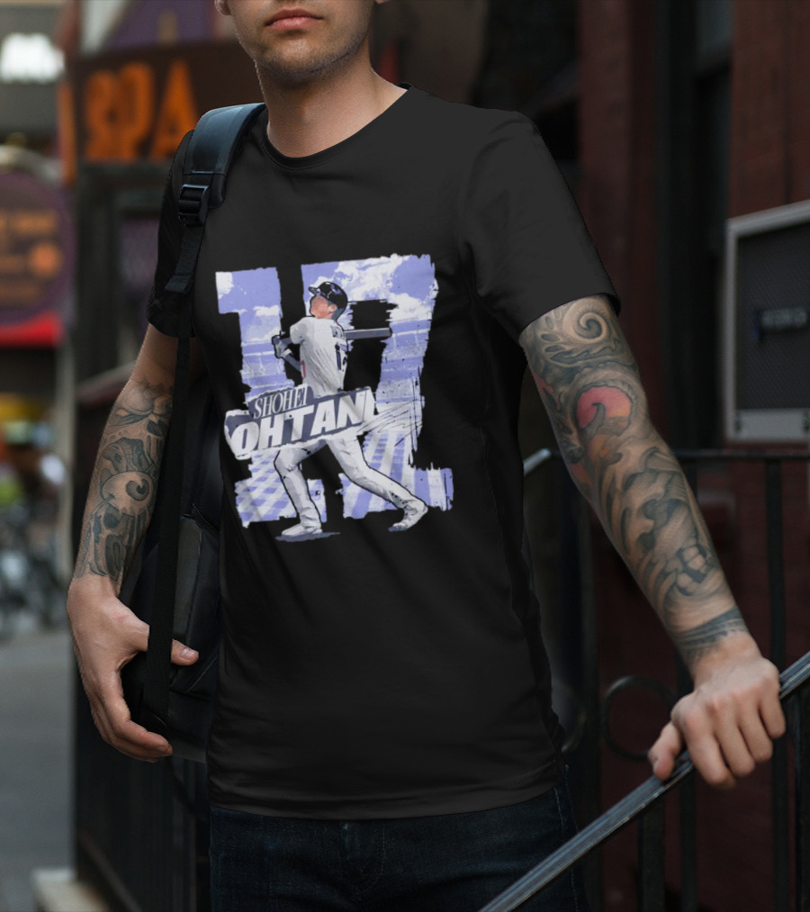 Shohei Ohtani Baseball Cartoon 17 Signature T-Shirt
