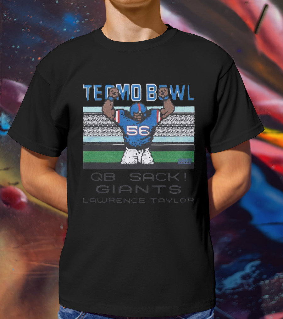 Tecmo Bowl Giants Lawrence Taylor QB Sack Retro Style 56 T-Shirt