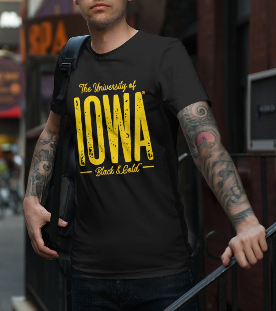 University Of Iowa Black And Gold IOWA T-Shirt